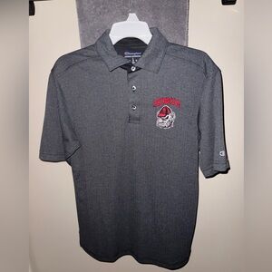 Champion Georgia Bulldogs Men's Dark Gray Polo with Red Logo